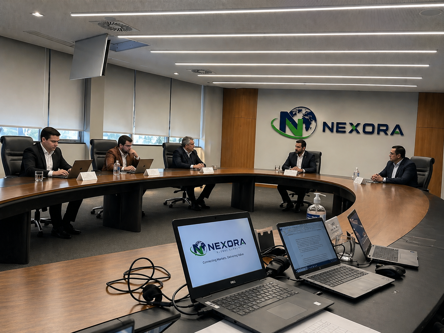 Nexora Global Supply team meeting